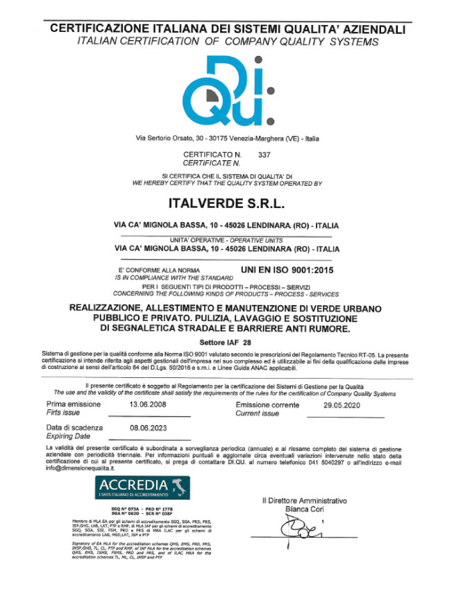 Certificato 337 italverde